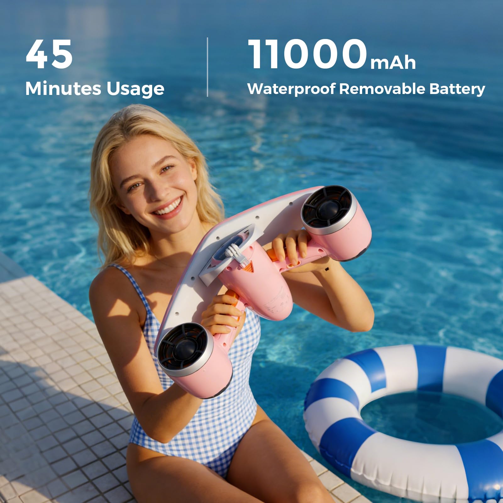 Sublue Mix Unterwasser-Scooter mit Action-Kamera-Halterung, 10 kg Schubkraft, 30 m, wasserdicht, Doppelmotor, für Schwimmbad, Tauchen, Schnorcheln (Space Blue)