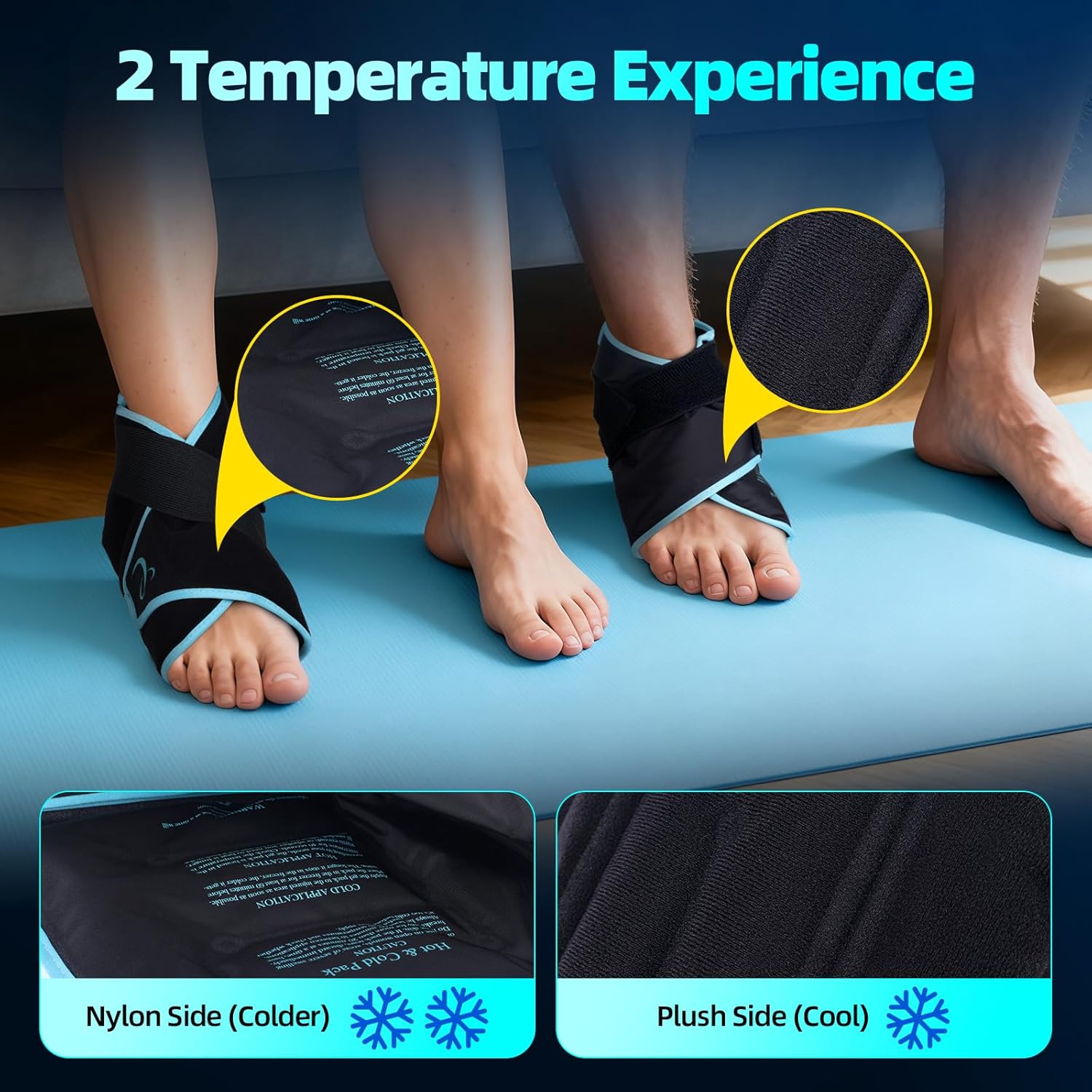 Comfytemp Ankle Ice Pack Wrap for Plantar Fasciitis Relief, Foot Support Brace for Sprain, Achilles Tendonitis, Heel Spur, Swelling, Hot Cold Compress, Running Essentials - 1 Pack - Image 4