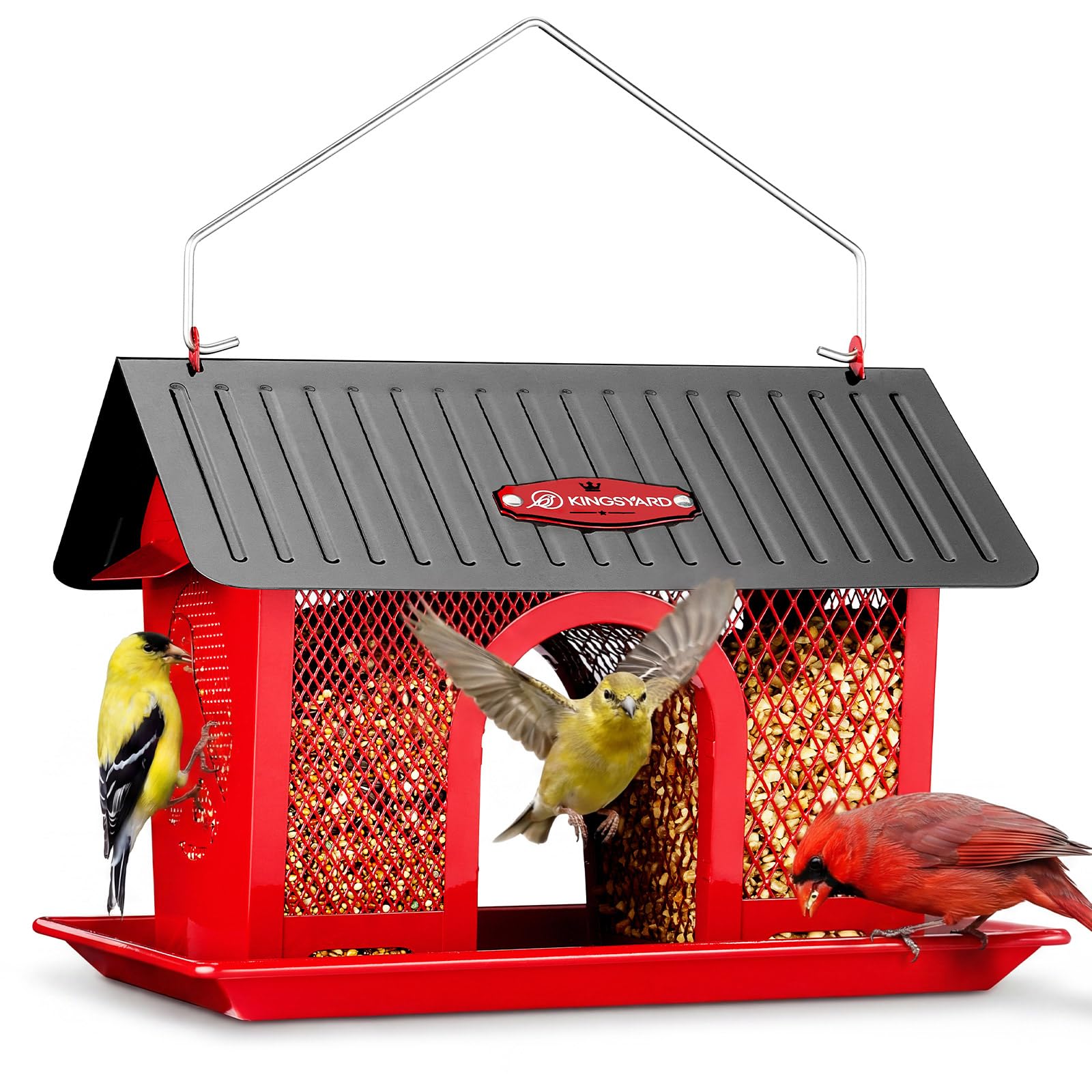 Kingsyard Dual-Use Metal Mesh Wild Bird Feeder