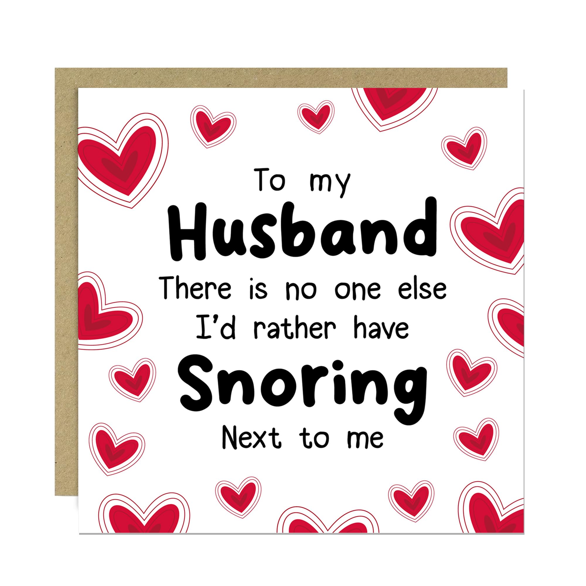 RED OCEAN Funny Husband Valentine's Day Card, No One Else I'd Rather Have Snoring Next To Me, Valentines Card For Husband, Valentine's Day Card For Him, Funny Cards For Him
