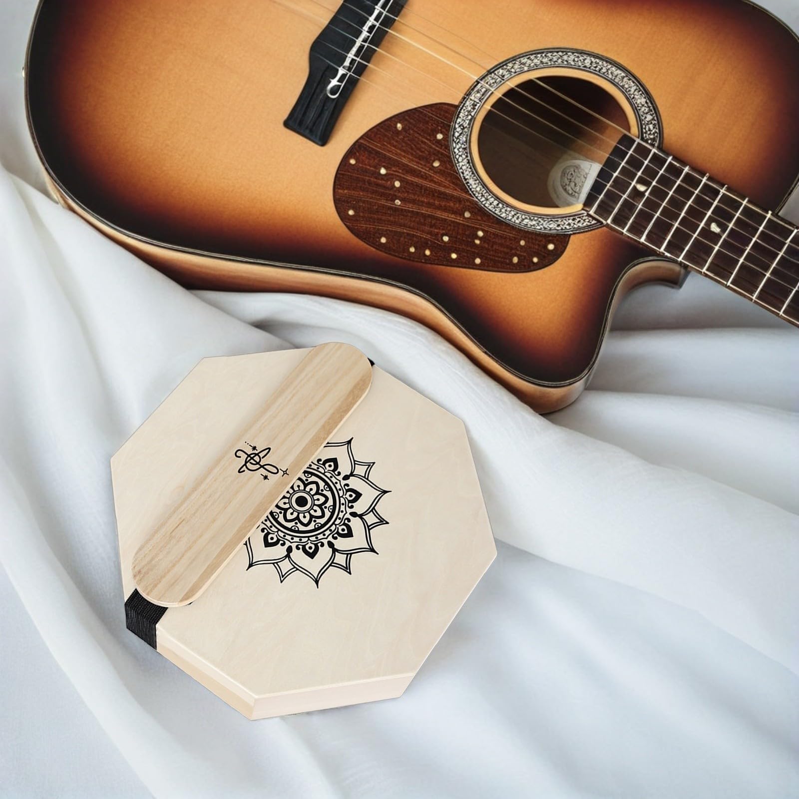 Cajon da Viaggio Ottagonale Portatile, Strumento a Percussione | Tonalità Tre, Beige, per Pratica Personale e Live, Design Leggero Risonanza Potenziata