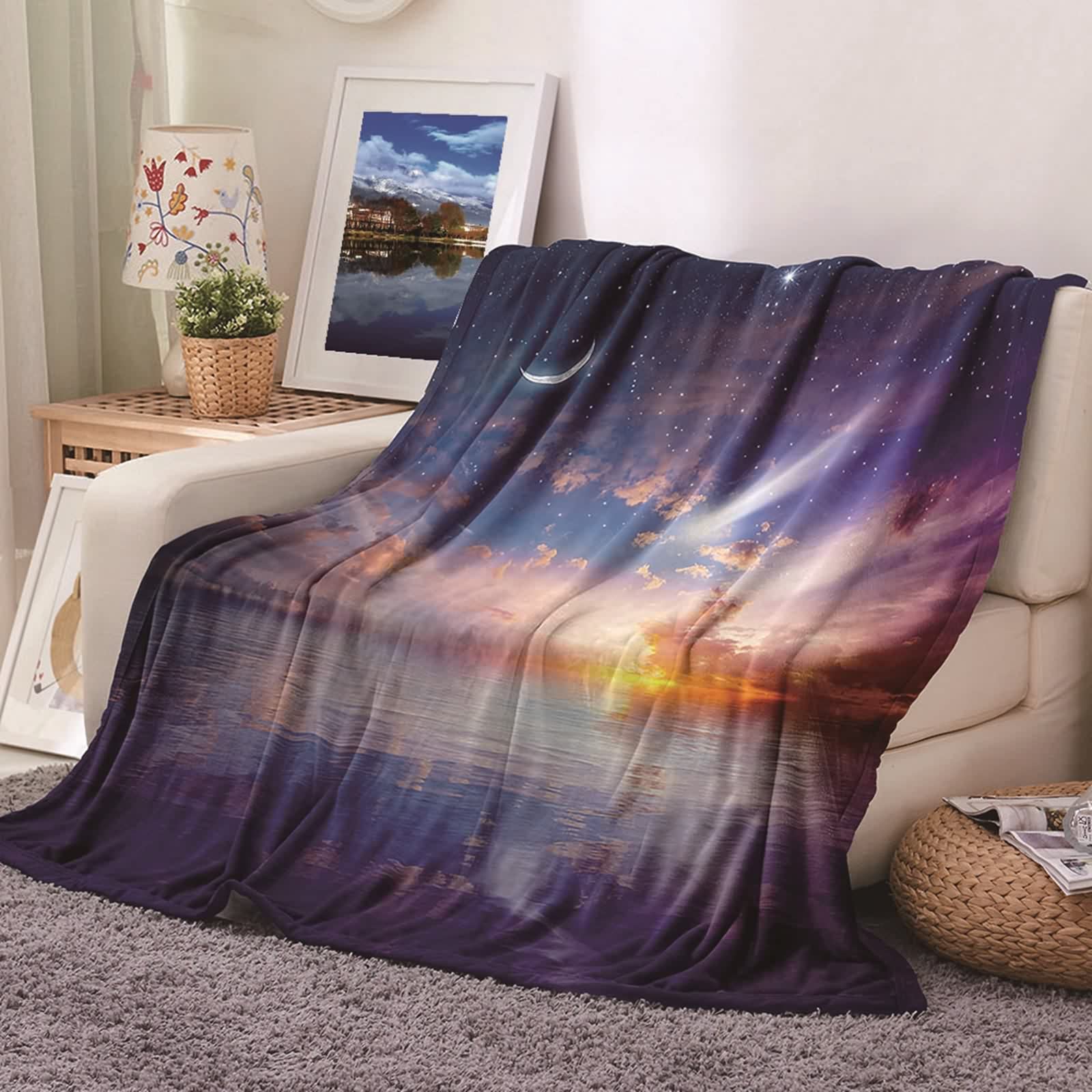 Plaid couverture polaire anti froid KnSam lit canapé flannelle