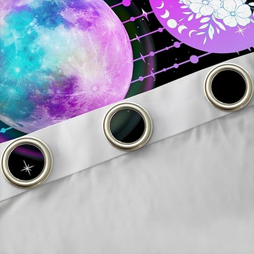 Miniatura 5 de Psychedlic - Cortinas degradadas y cortinas de sol y luna, cortinas opacas con purpurina mística, 84 pulgadas de ancho x 63 pulgadas de largo,