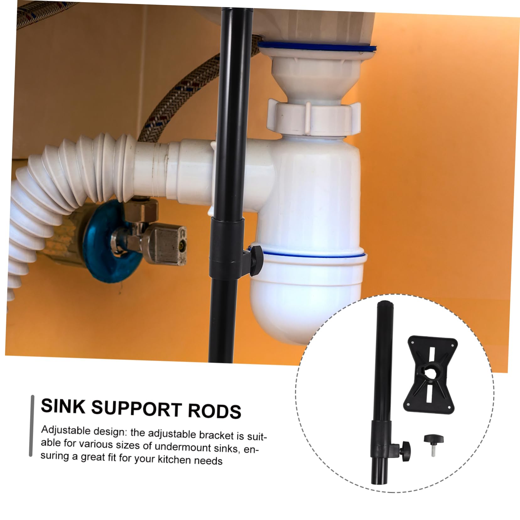 ORFOFE Soporte Para Fregadero De Cocina Barras De Soporte Ajustables Fácil Instalación