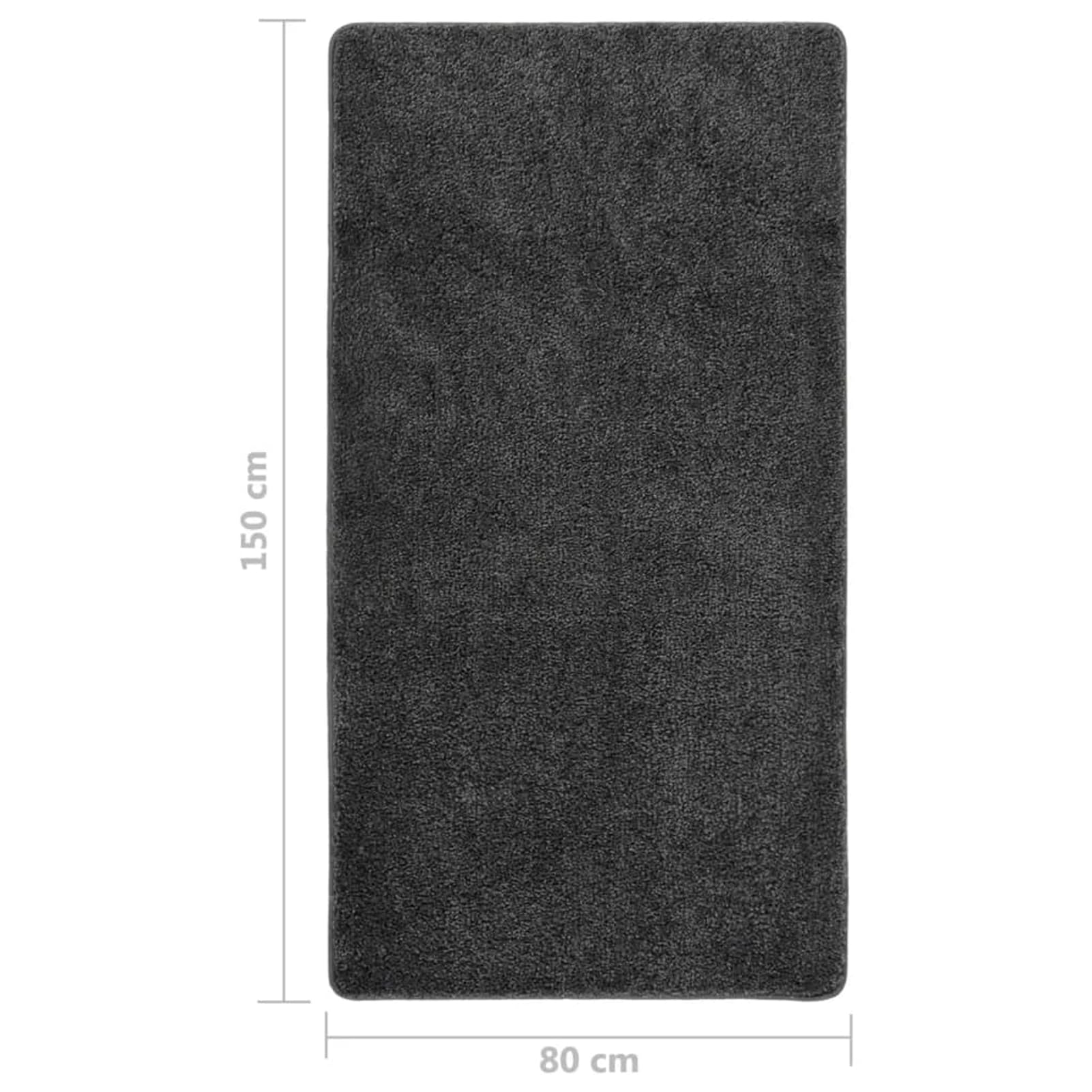 Homgoday Tapis shaggy gris foncé 80 x 150 cm antidérapant pour salon, chambre à coucher et cuisine pour sol dur