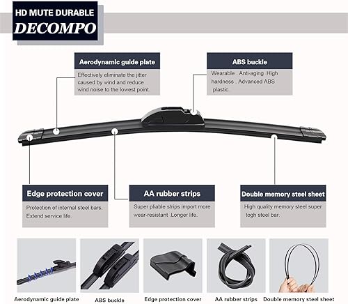 Miniatura 3 de Limpiaparabrisas de goma natural de calidad original para todas las estaciones