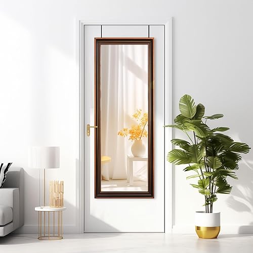 Miniatura 8 de Espejo de longitud completa de 43 x 16 pulgadas, espejos colgantes para colgar sobre la puerta, espejo de marco retro de cuerpo completo con