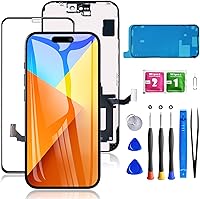Vista 20 de para iPhone 15 Plus Reemplazo de pantalla de 6.7 pulgadas, ensamblaje frontal de pantalla táctil LCD digitalizador 3D con sello