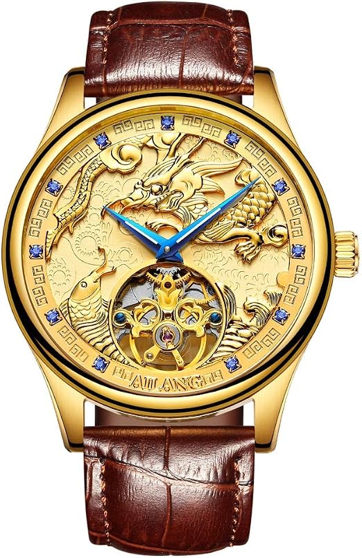 Leather Strap Dragon Horse Clock 