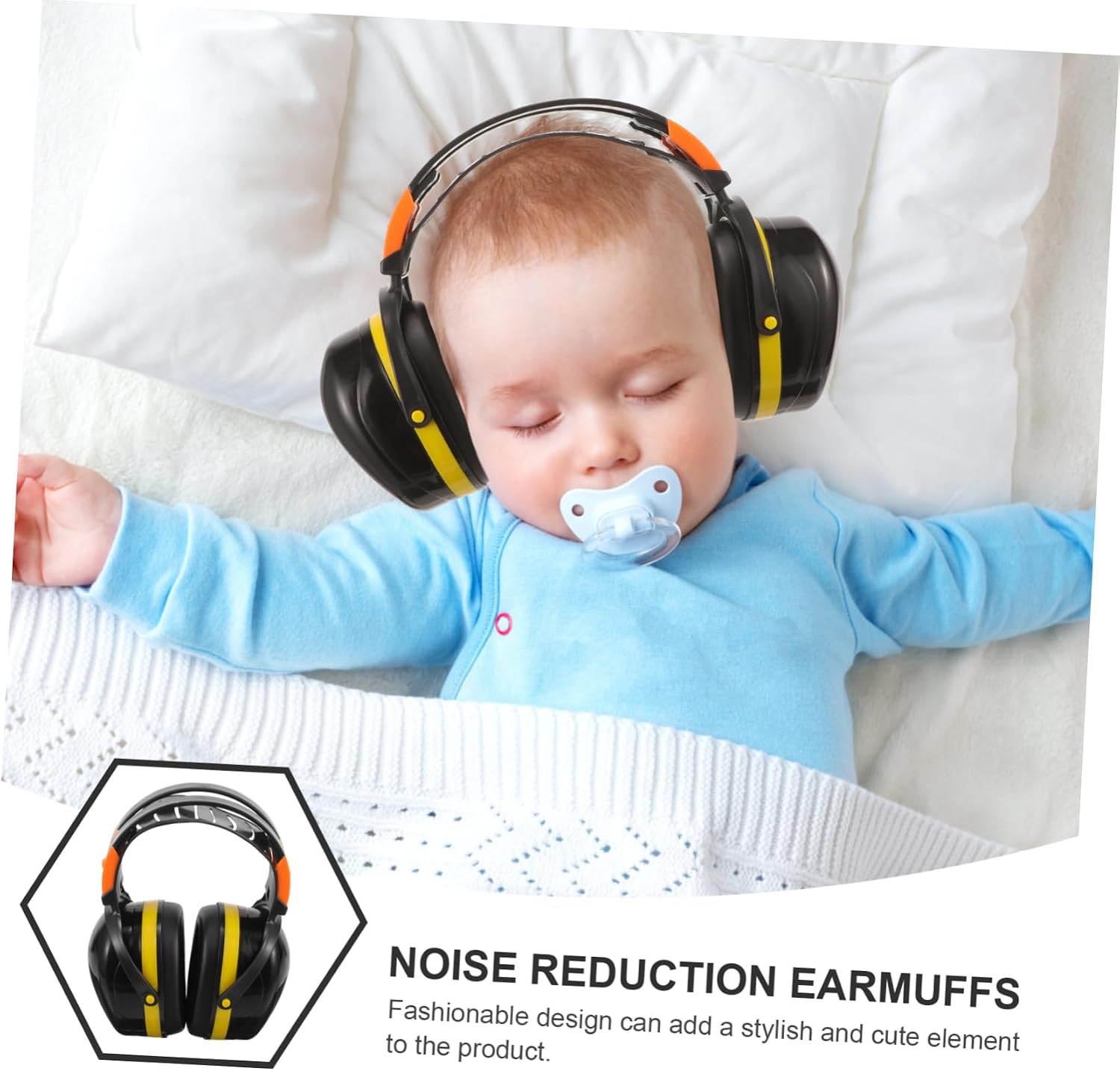 BESPORTBLE Noise Reduction Earmuffs for Babies Adjustable Hearing Protection for Infants Soft Ear Covers for Sleep Travel Comfortable Soundproof Ear Muffs Lightweight Design