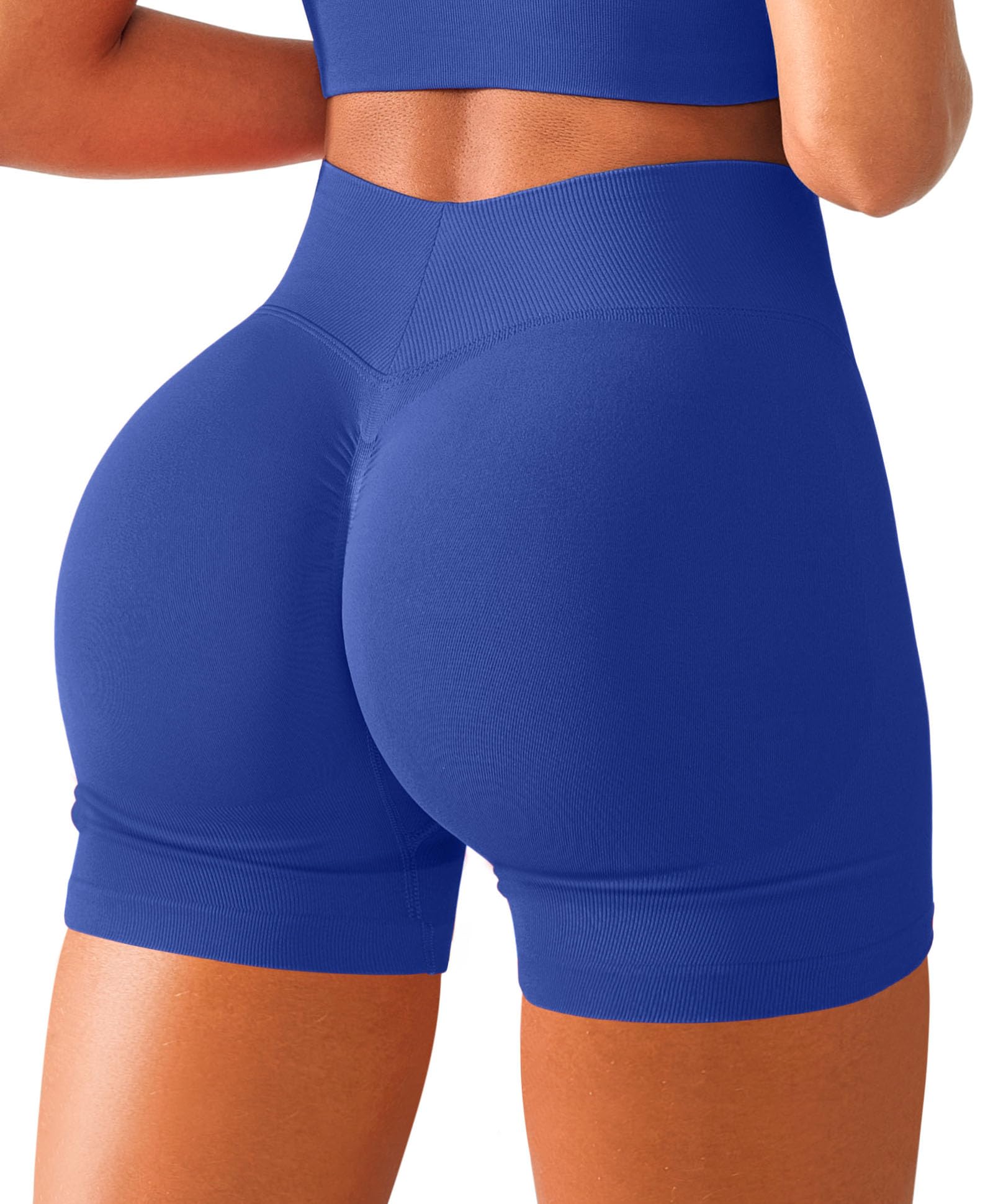 BRXL Scrunch Butt Lifting Shorts for Women V Back Seamless 5" High Waist Workout Gym Compression Spandex Impact Shorts