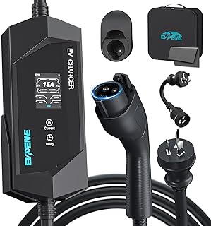 EVPEIWE Type 1 EV Charger 10A/15A EV Charging Cable with Australian 15A Plug/10A Adapter with Adjustable Current Portable ...