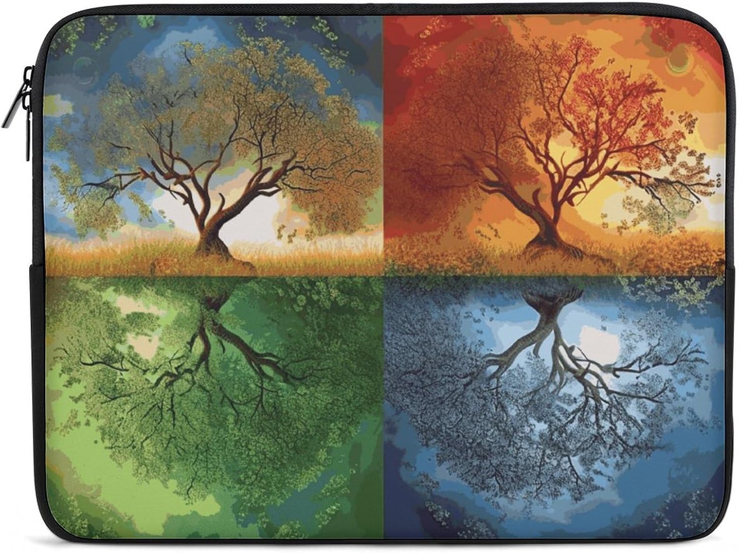 Four Season Tree of Life Laptop Sleeve Case 13inch, Shockproof Protective Case, 10-17 Inch Computer Sleeve, Water Resistant Laptop Briefcase for Men Women Compatible with MacBook Air/Notebook/Tablet