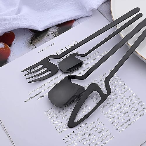 Miniatura 4 de Juego de cubiertos de acero inoxidable 304 de 4 piezas, juego de cubiertos de acero inoxidable para el hogar, hotel, restaurante, juego de