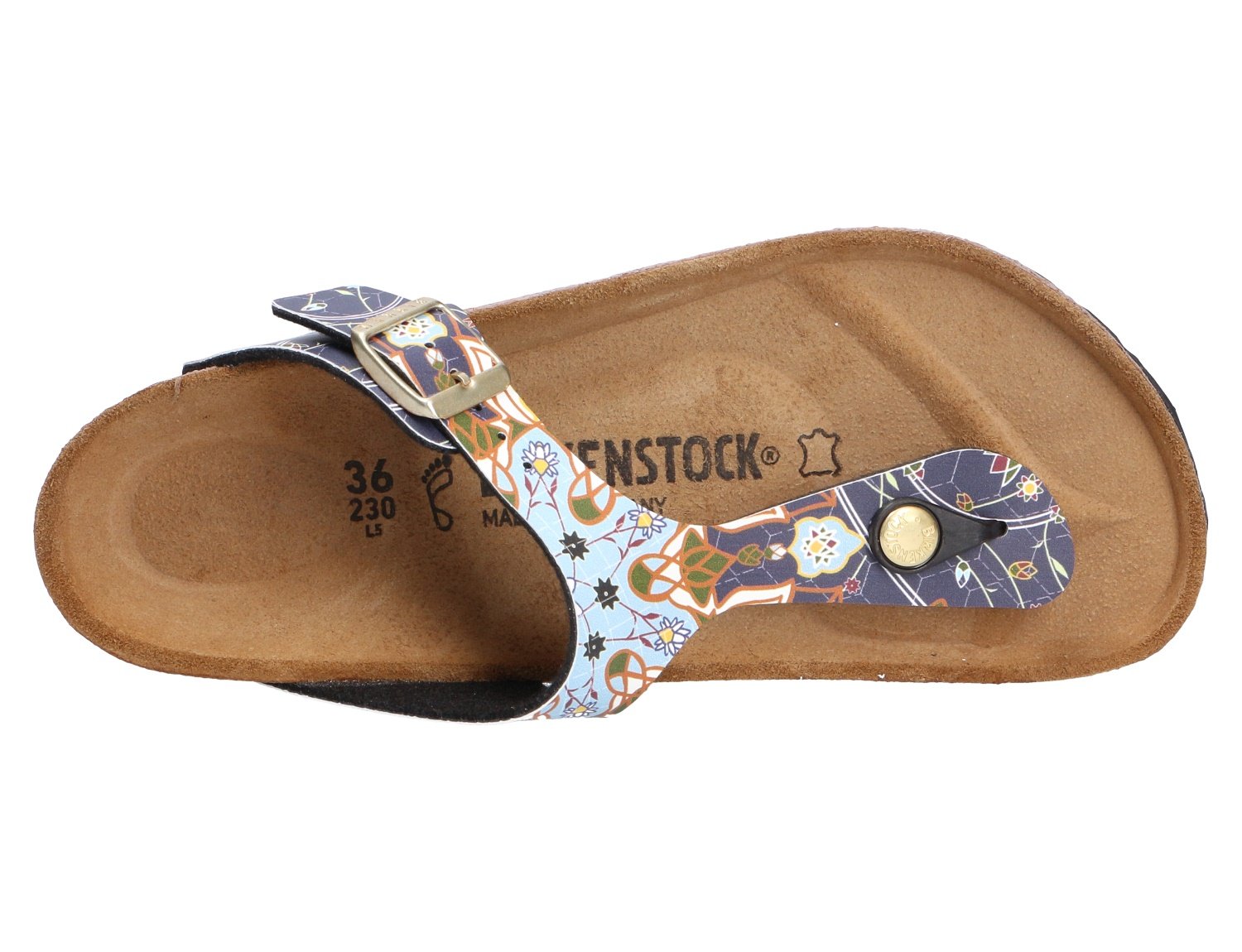 Birkenstock Gizeh Birko Flor Regular Ancient Mosaic Blue Size Eu