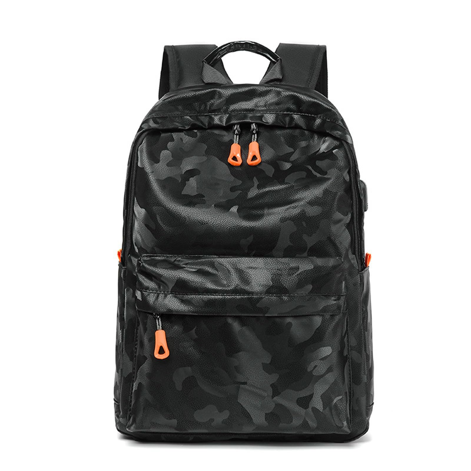 Mochila casual de deportes negra de 16 pulgadas para hombres universitarios