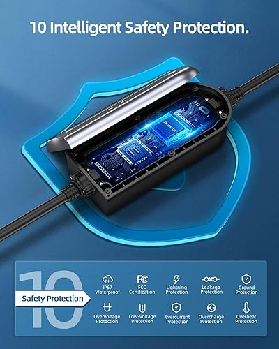 Miniatura 4 de Nivel 2 Cargador EV 40Amp 240V, 150PSI Inflador de Neumáticos Compresor de Aire Portátil para Coche, Banco de Energía Temporal