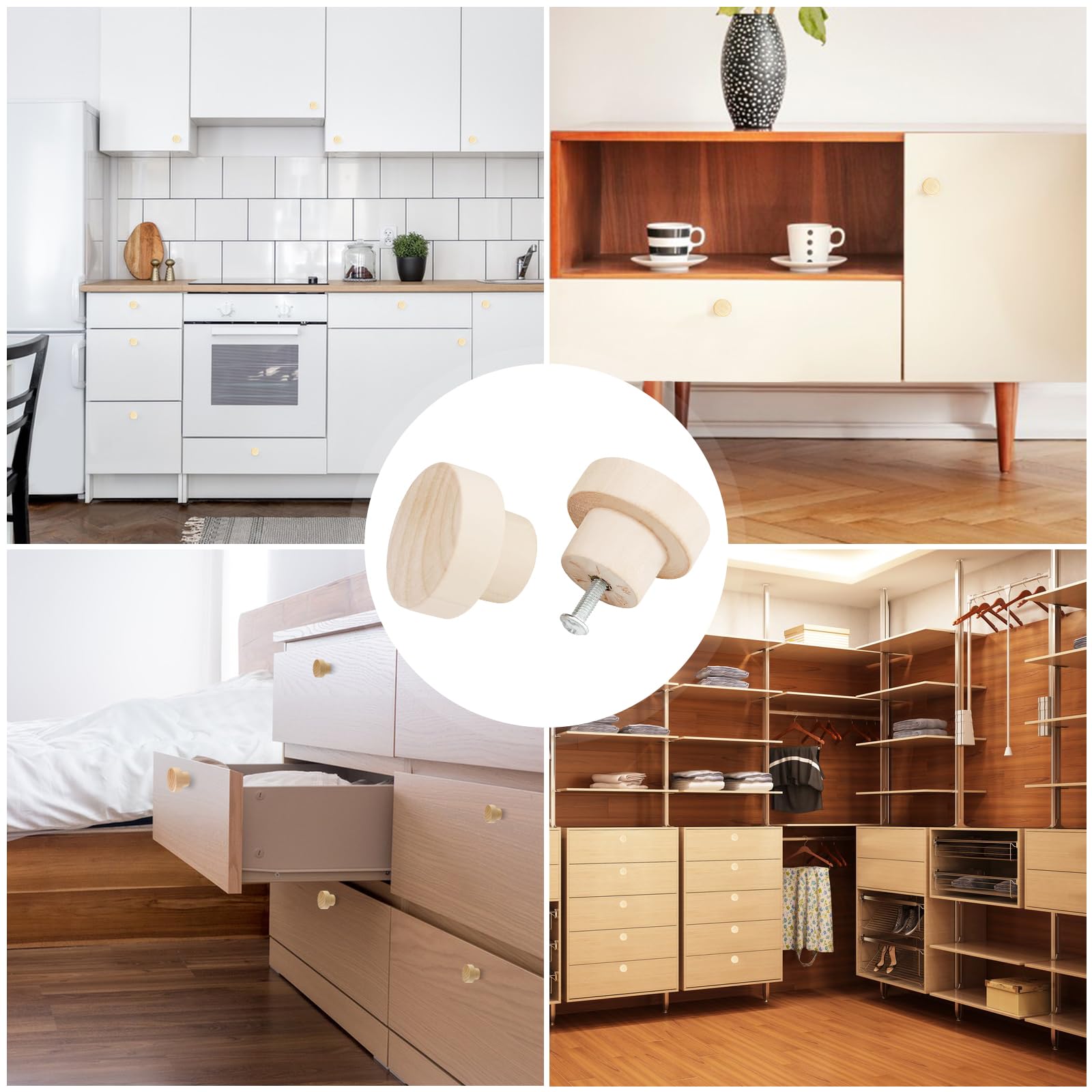 Set 16 Pomelli Per Mobili In Legno - Maniglie 35mm Per Cassetti E Armadi, Con Cacciavite Incluso - Foto 8