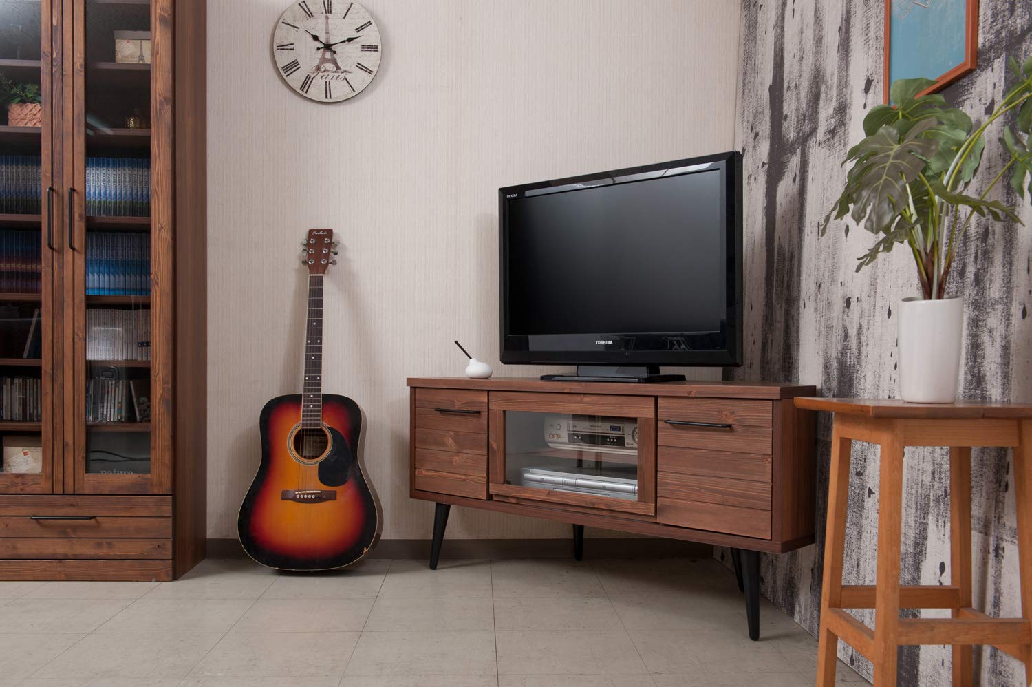 Amazon｜西海岸ヴィンテージ コーナーテレビ台｜ローボード・テレビ台
