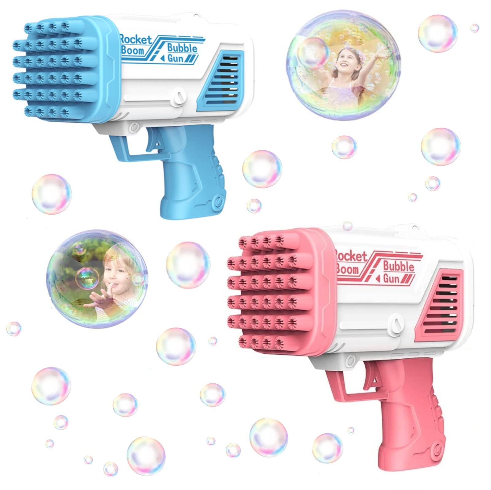 Buy 2 Pack Bazooka Bubble , 32 Holes Bubbles Rocket Launcher Machine