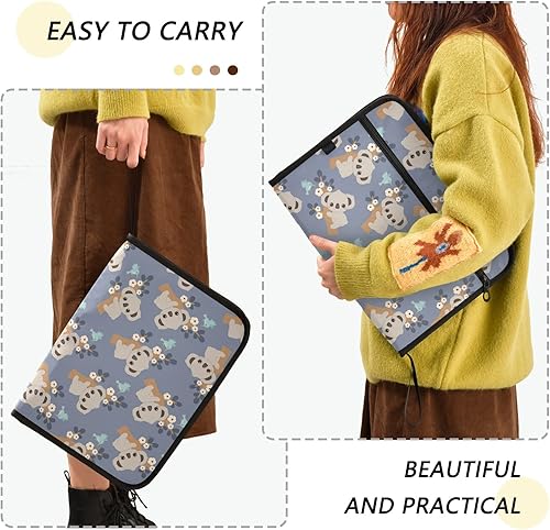 Miniatura 4 de ALAZA Carpeta organizadora de archivos expansible, koala con flores, carpeta de archivos expandible, superficie impermeable con cordón (228br4a),