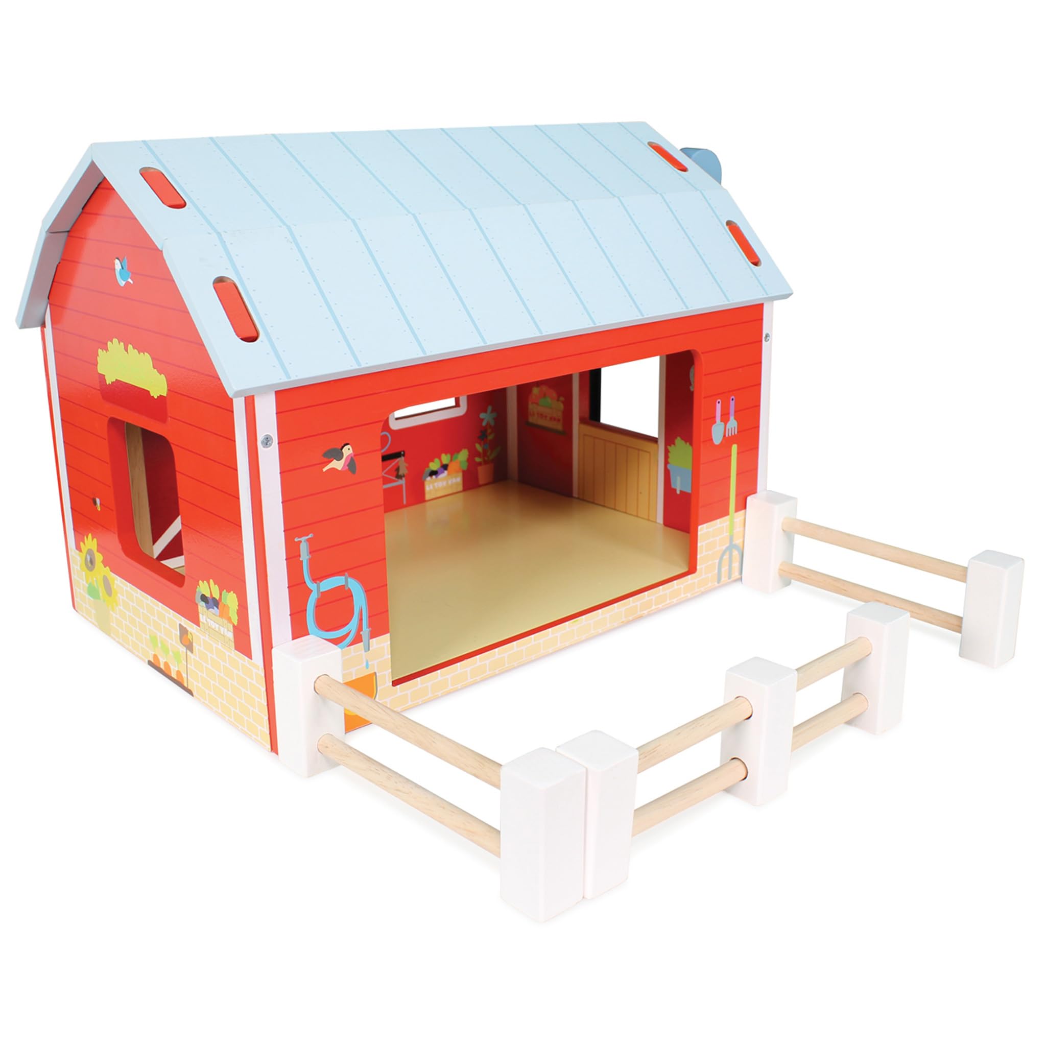 Le Toy Van – Grande Ferme En Bois 58×52×24 Cm – Toit Amovible, Enclos Mobiles – Dès 3 Ans – Jouet éco-responsable