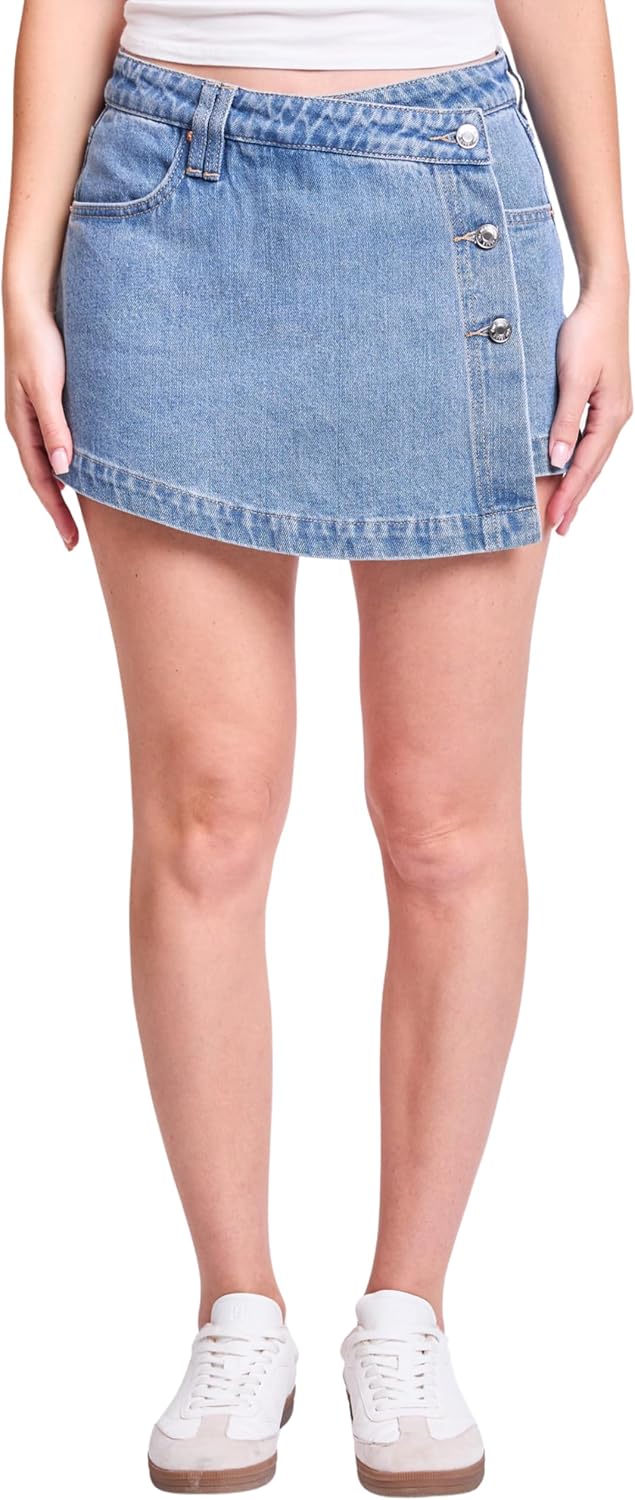 YMI Women's Women's Denim Wrap Skort R14768