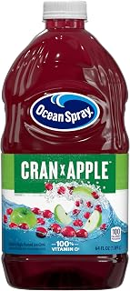 Ocean Spray Cran-Apple Cranberry Apple Juice Drink, 64 oz Bottle - Bold Tart-Sweet Flavor, 100% Vitamin C, No HFCS