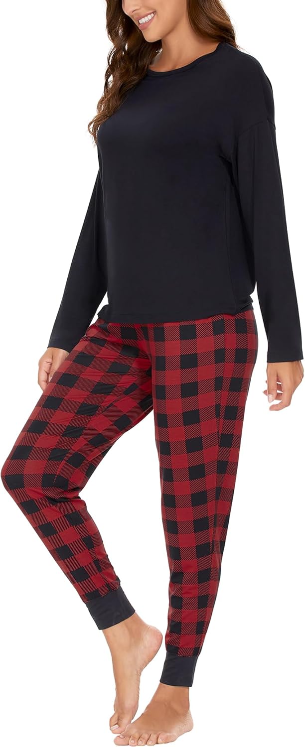 GYS Women's Pajama Sets Bamboo Viscose Long Sleeve Sleepwear with Pants Soft Pjs Lounge Set Ladies Loungewear - Image 2