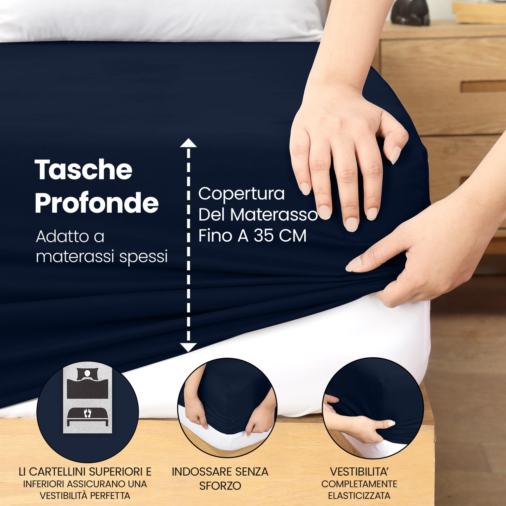 Utopia Bedding Lenzuolo con Angoli Due Piazze Matrimoniale - 200x200cm - Marina - Microfibra di Poliestere Spazzolato - Lenzuolo sotto con Angoli Elasticizzato