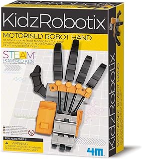 4M KidzRobotix Motorisierte Roboterhand - Bausatz für Kinder ab 8 Jahre - STEM Lernspielzeug bewegliche Roboter Bauen, DIY Set Mechanik und Sensorik, Elektronik für Jungen & Mädchen