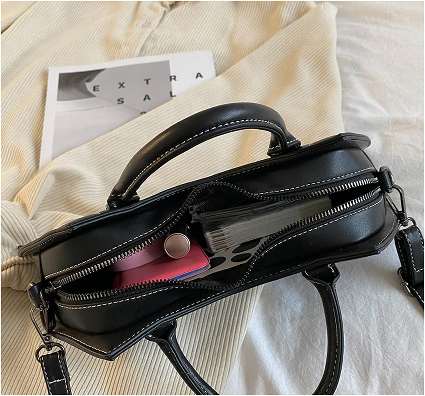 KUANG! Women Novelty Bat Spider Web Devil Tote Shoulder Bag Fashion Halloween Treat or Trick Handbags for Girls