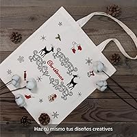 Vista 3 de TOPDesign - Paquete de 12 bolsas económicas de lona de algodón de 16 pulgadas x 15 pulgadas, bolsas de tela ligeras y reutilizables para la compra
