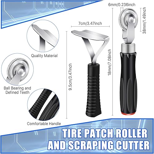 Miniatura 3 de Supkiir Kit de parches de reparación de neumáticos, rueda de pulido de neumáticos, rueda de pulido de acero de tungsteno de 1.654 in y 2.165 in y