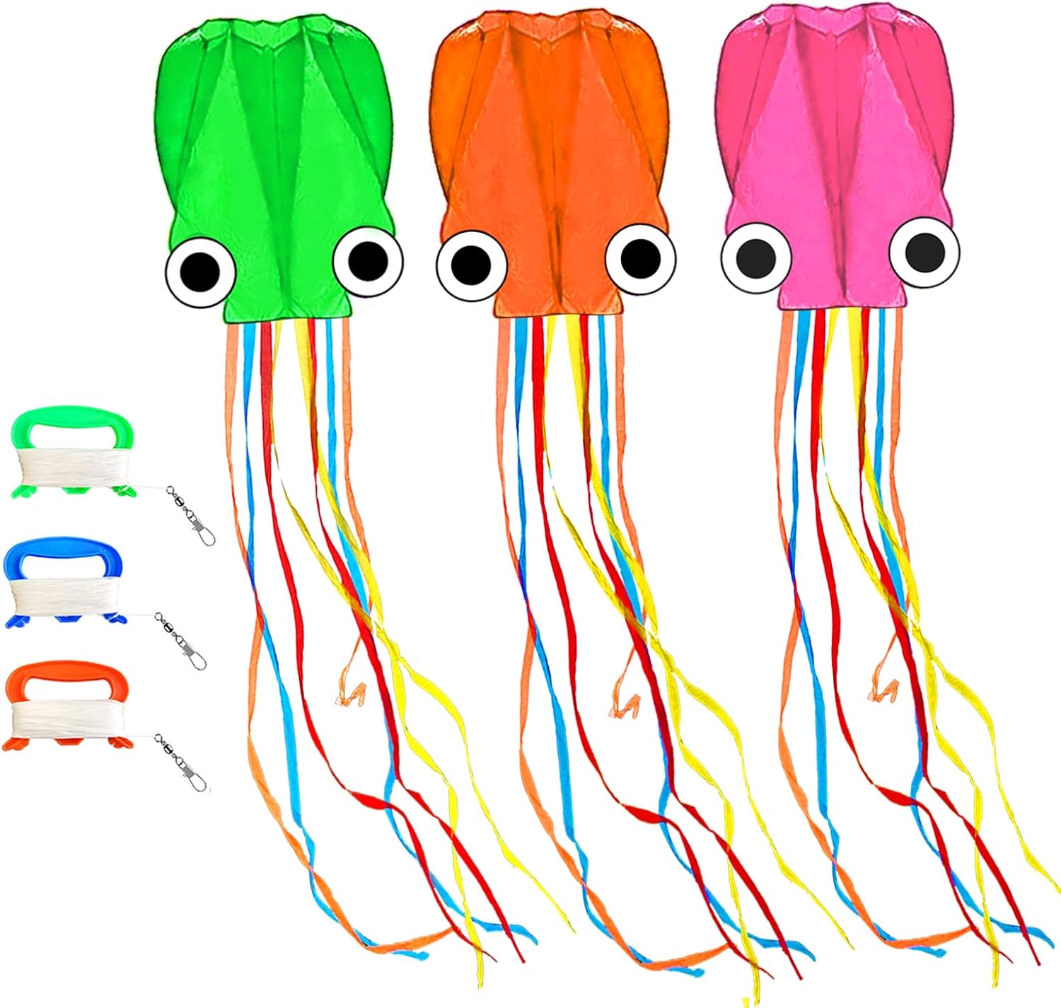 Octopus Kites for Kids & Adults Easy to Fly, 24”x 158” Large Soft Kite Kit for Boys and Girls, Single Line 3D Beach Kite Set for Teens,Perfect for Outdoor Activities