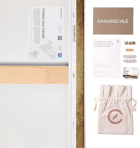 Miniatura 4 de Mapa del mundo en lienzo con tablero de corcho - Letras inglesas - Decoración decorativa de pared para todas las habitaciones - Cuadros en lienzo