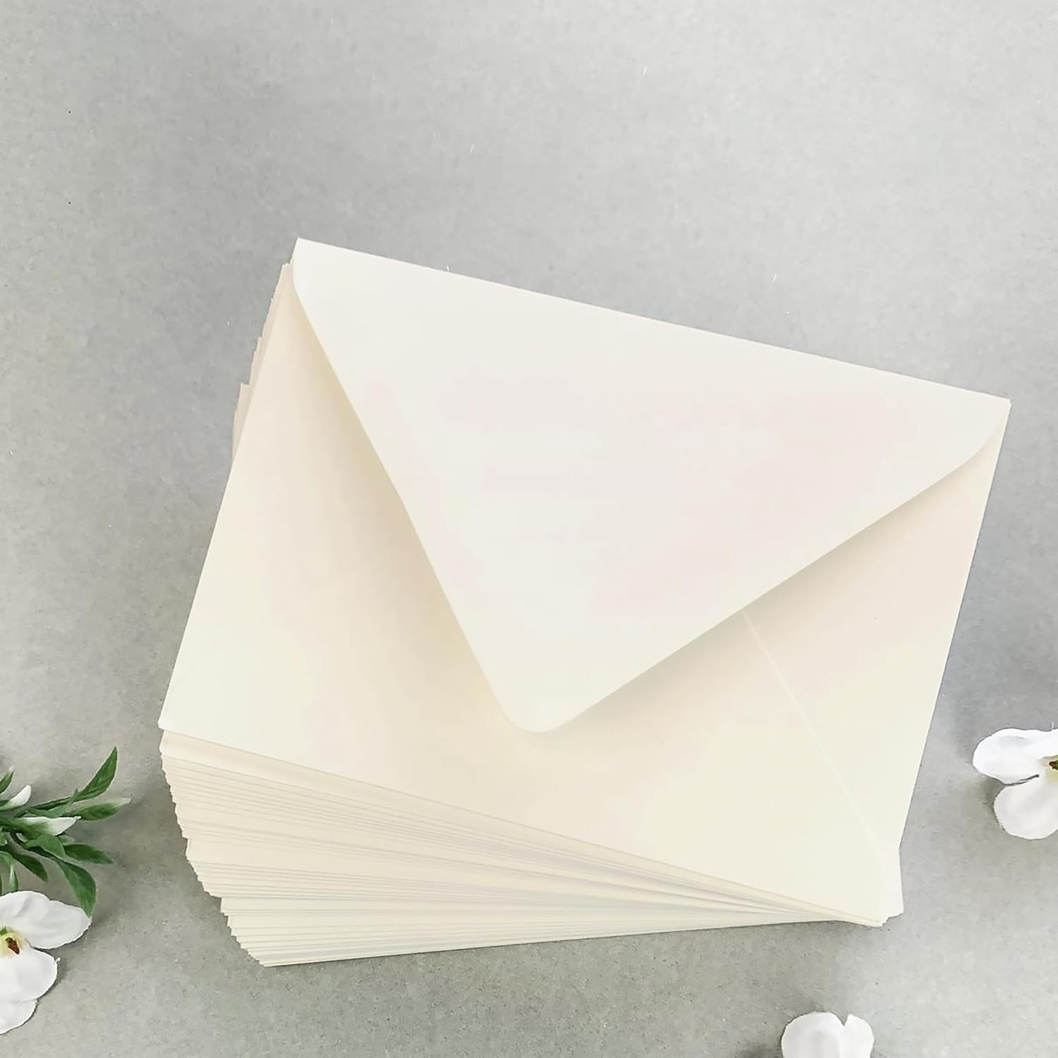 Cream Wedding Envelopes for 5x7 Invitations - A7 Wedding Cream 5 1/4 x 7 1/4-25 Euro Flap Envelopes - Thick, Heavy 91lb Paper