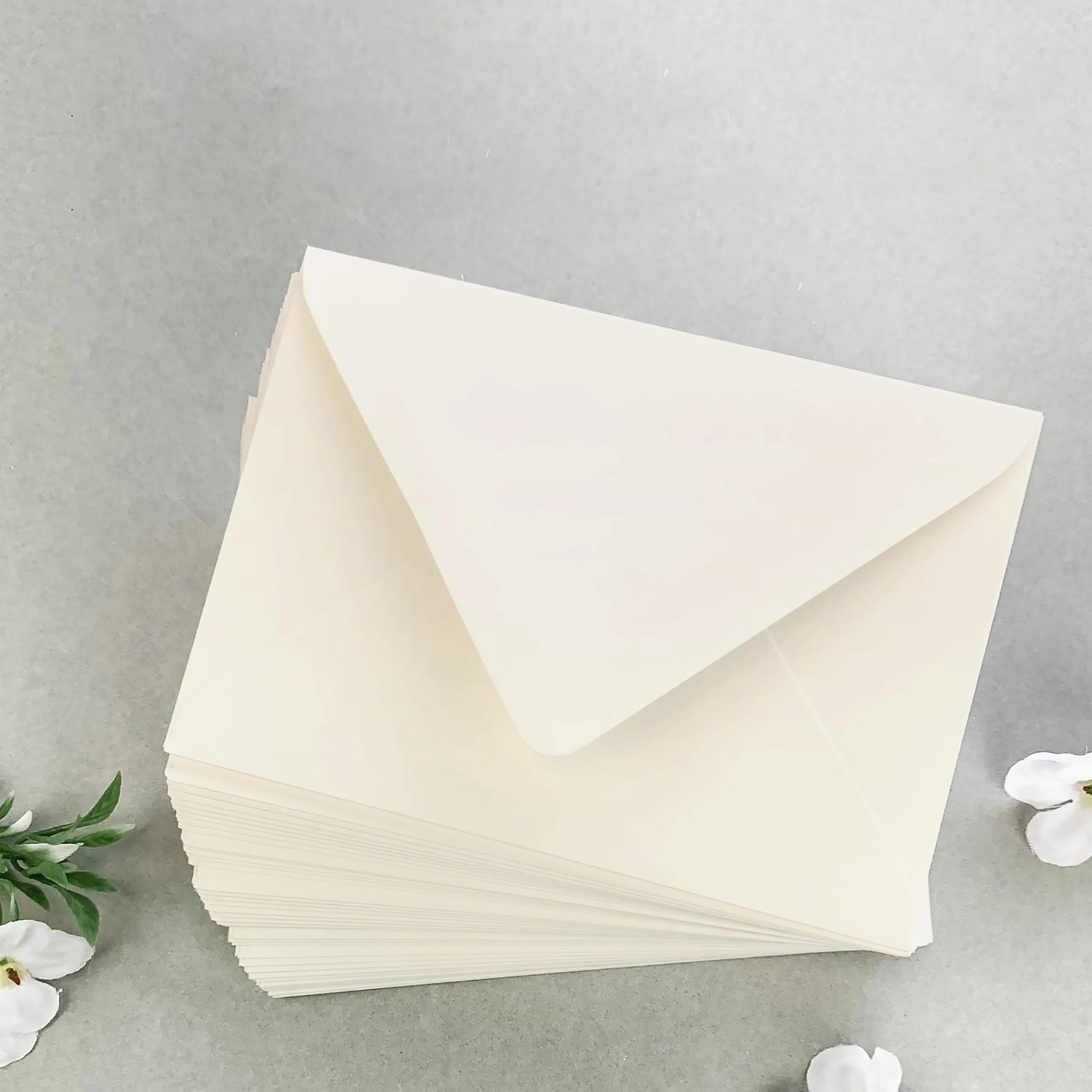 Cream Wedding Envelopes for 5x7 Invitations - A7 Wedding Cream 5 1/4 x 7 1/4-25 Euro Flap…
