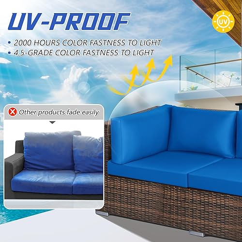 Miniatura 2 de Patelai 11 fundas impermeables para cojines de patio para muebles seccionales al aire libre, mimbre, ratán, patio, sofá, silla, fundas de almohada