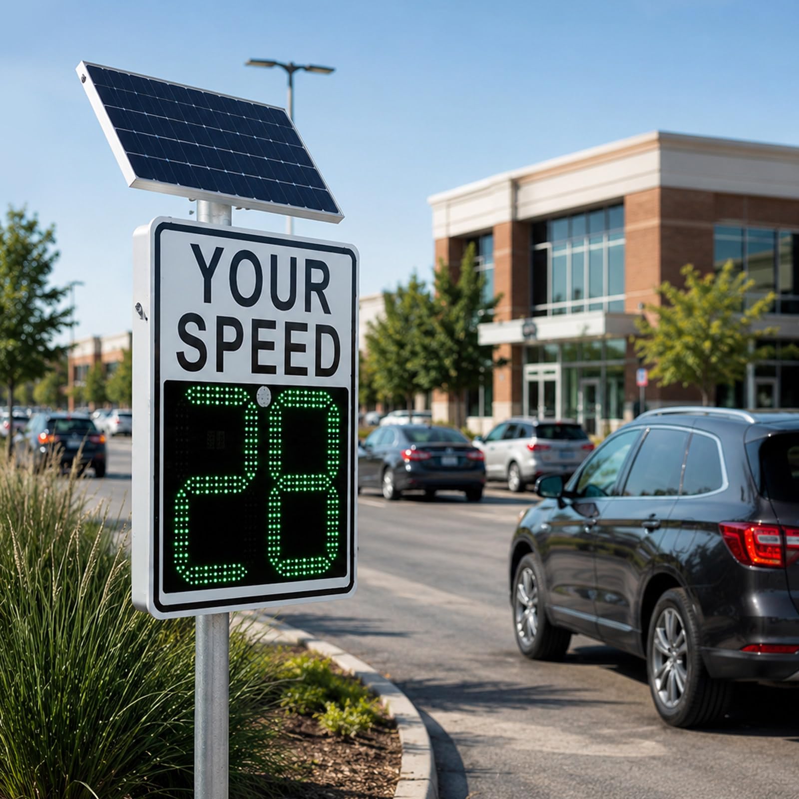 Señal Radar De Velocidad Solar LED, Cartel De Límite De Velocidad con Pantalla Brillante, Aviso De Velocidad En Tiempo Real, Señal De Aluminio Ip65 para Escuelas Y Barrios 20"×27"