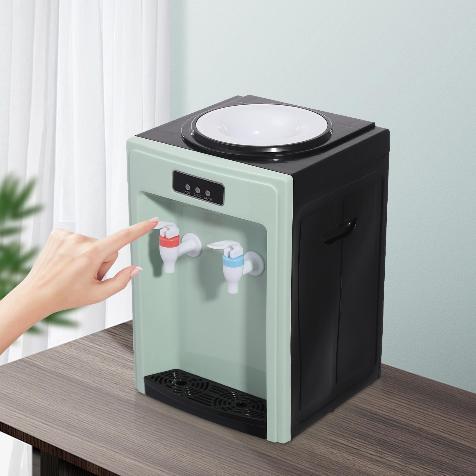 Dispensador de agua caliente y frío, 550 W, para 4,5 – 18,9 L, color verde