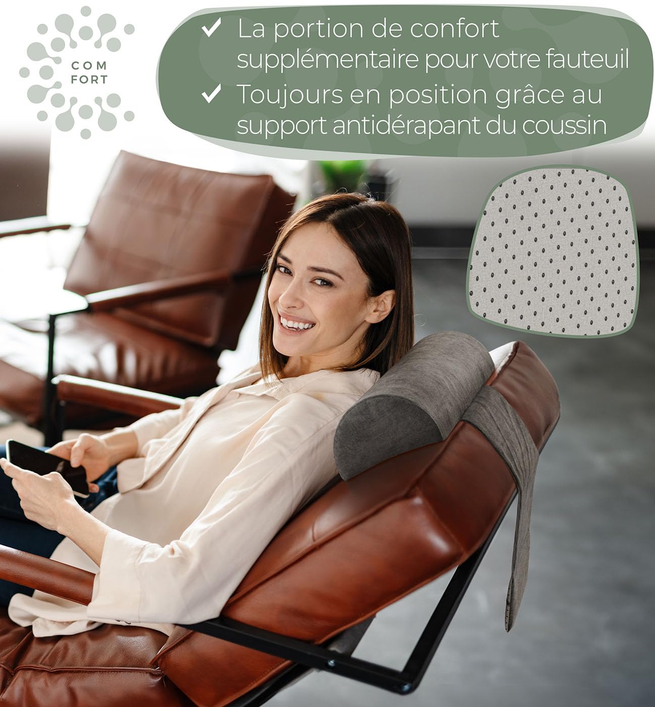 Coussin cylindrique lit fauteuil, oreiller ergonomique memoire de forme, cale nuque repose tete chaise gamer, rouleau pour les cervicales, support orthopedique adulte, coussin boudin pas cher relaxant