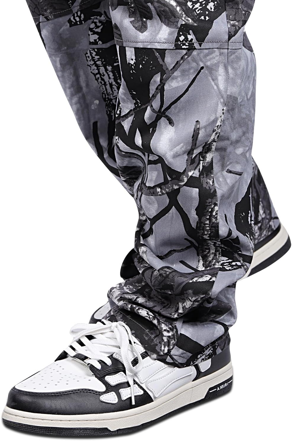 GINGTTO Men's Casual Cargo Pants Elastic Waist Camo Pants Hiking Joggers