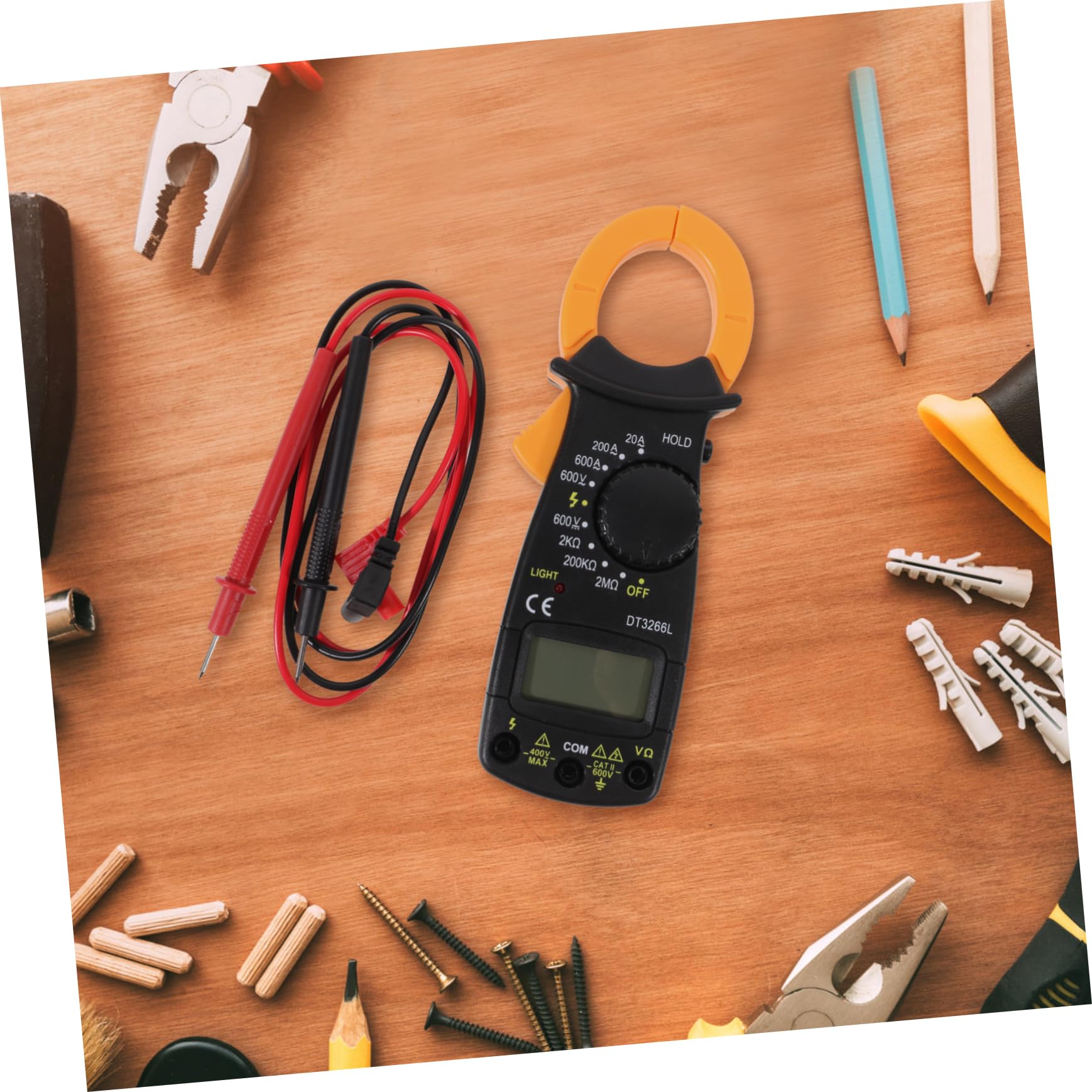 SOLUSTRE 3pièces Multimètre Numérique Portable Avec Pince Ampèremétrique Testeur De Tension Et Ohm Mesure Précise Avec Intégrale Design Ergonomique Et Facile à Utiliser