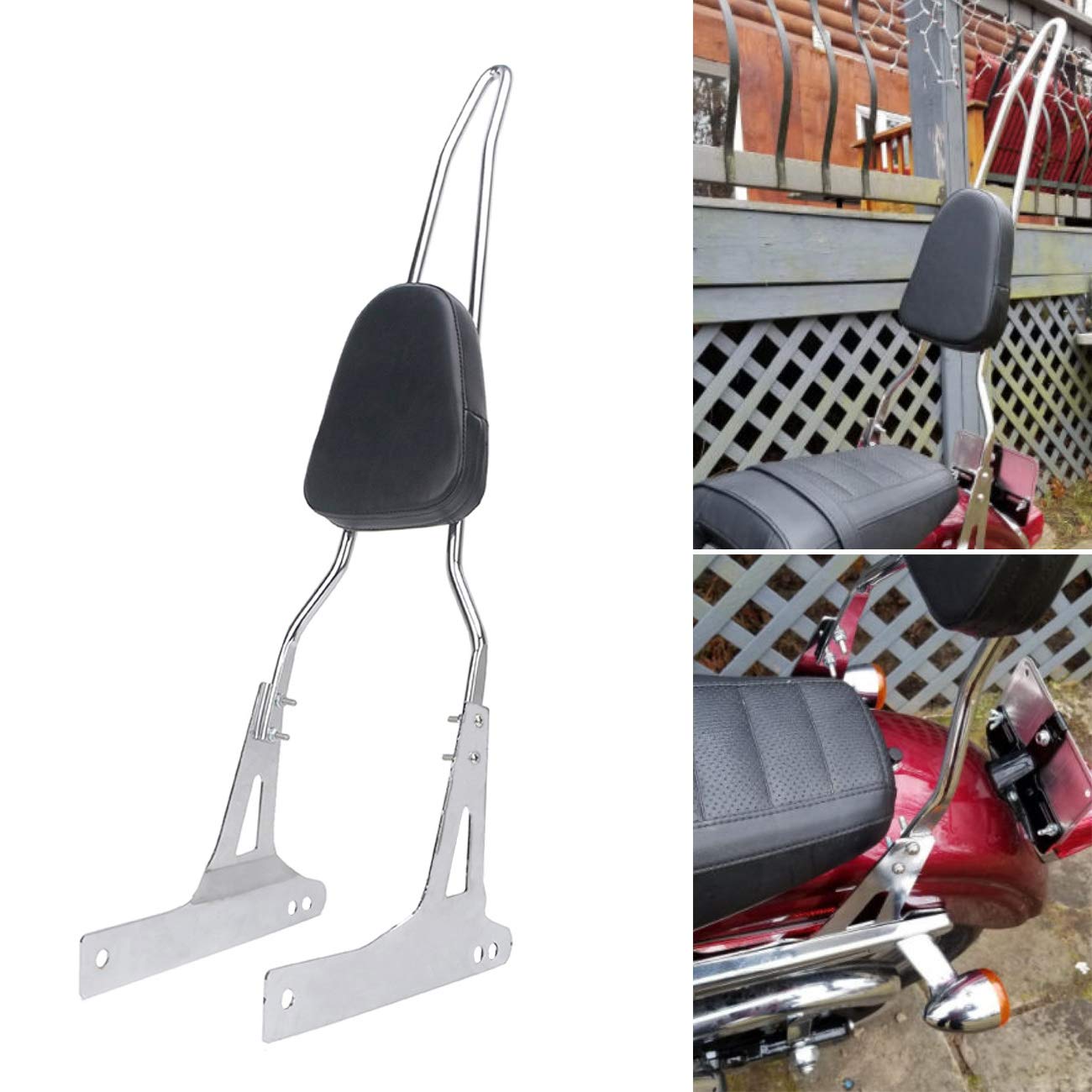AUFER Detachable Chrome Passenger Backrest Sissy Bar With Backrest Pad Compatible With For Dyna Street Bob Super Glide Low Rider Wide Glide FXD FXDB FXDC FXDL FXDWG FXDSE 2006-UP