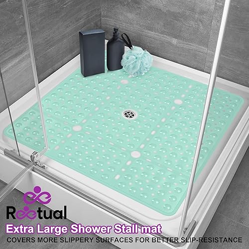 Miniatura 7 de Reetual Tapete de ducha XL antideslizante, tapete de baño de 27 x 27 pulgadas para cabina de ducha o tapete de bañera grande con 240 potentes