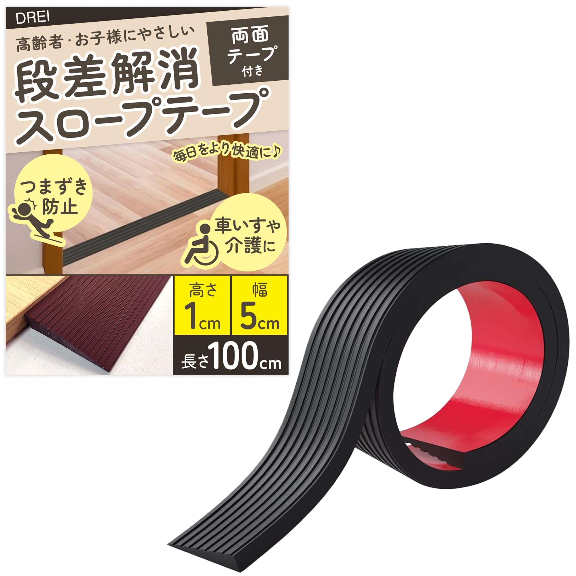 Amazon.co.jp: 【貼るだけ簡単設置】 段差スロープ プレート 段差解消