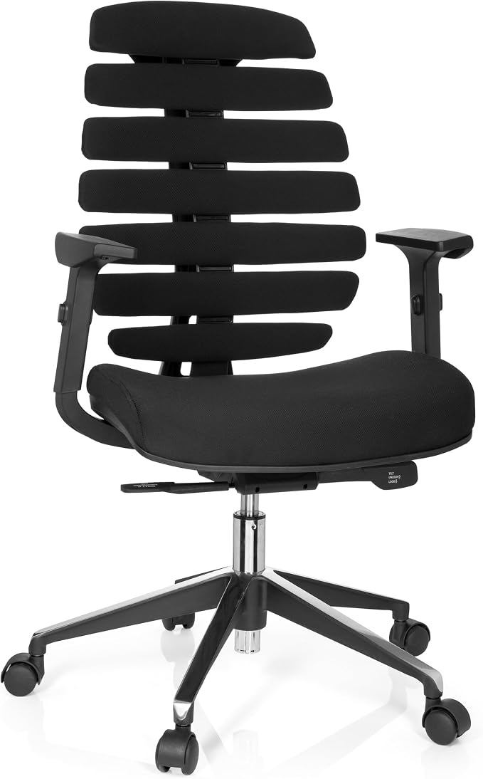 Silla de Oficina Ergo Line II Negra con Brazos Ajustables