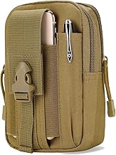 Water Resistant Waist Belt Pouch, Sport Carry Pouch for Phone and Small Accessories, 7 X 4.8 X 2 Inch, Brown