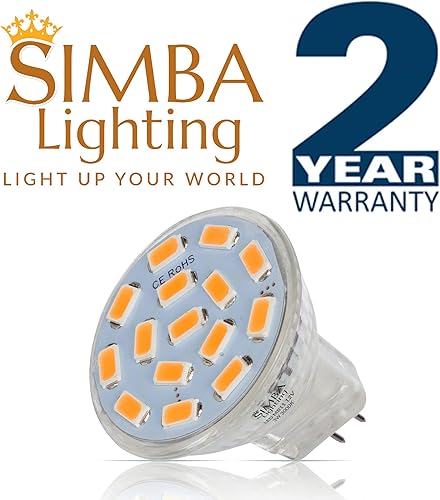 Miniatura 8 de Simba Lighting Bombillas LED MR11 (paquete de 4) 12 V, 3 W, 20 W, halógeno, repuesto de 2 pines 240 lm para paisaje, acento, luces de pista y fibra
